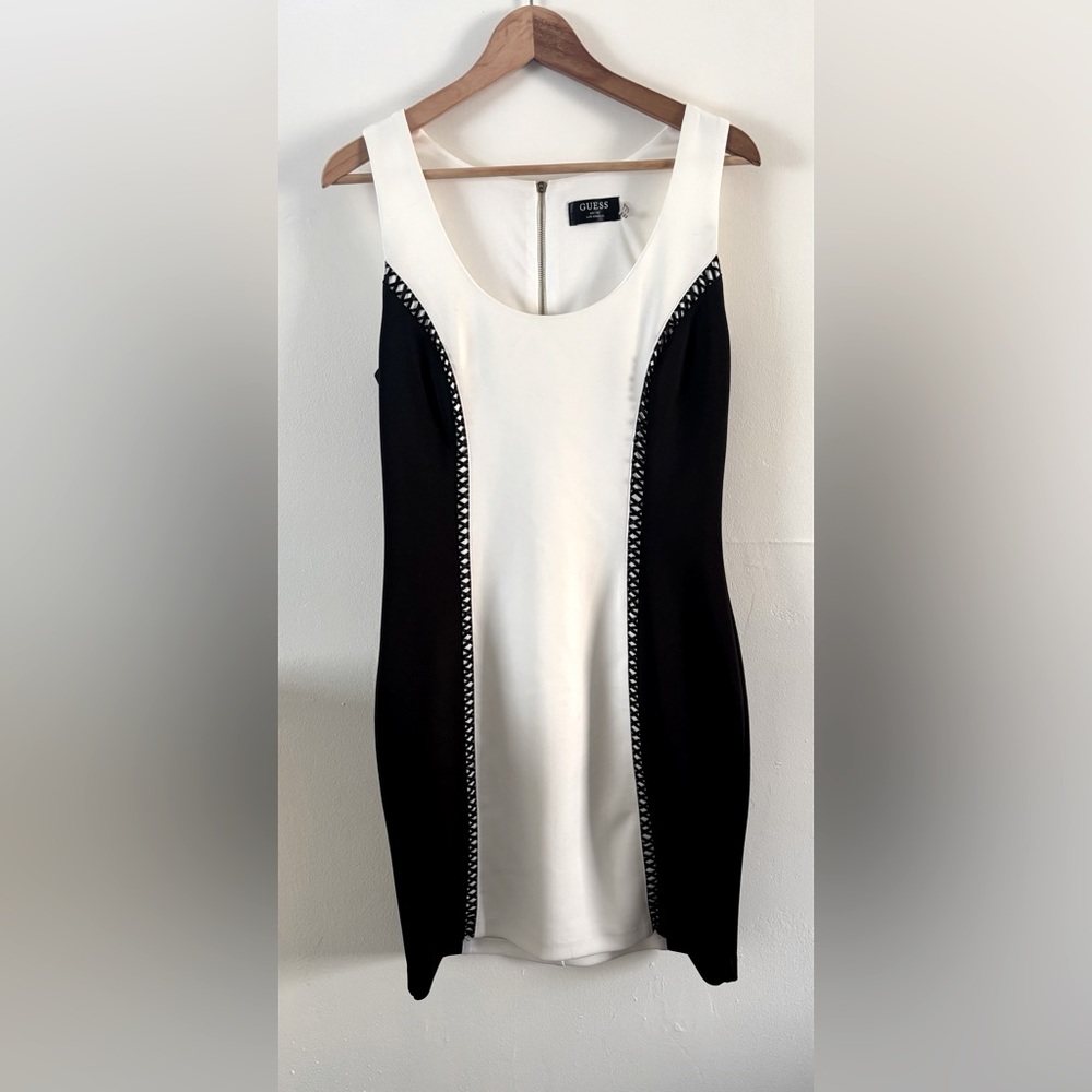 GUESS Black & White Colorblock Sleeveless Dress Size 10
